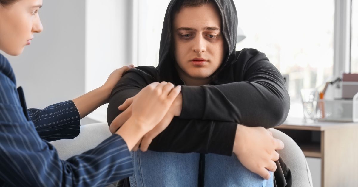 Ragazzo con effetti collaterali di sulpiride