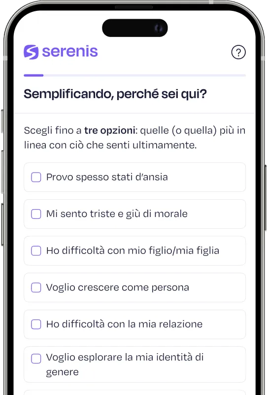 Schermata dell'app Serenis che mostra la selezione degli orari disponibili per un colloquio gratuito online. Schermata dell'app Serenis che mostra la selezione degli orari disponibili per un colloquio gratuito online.
