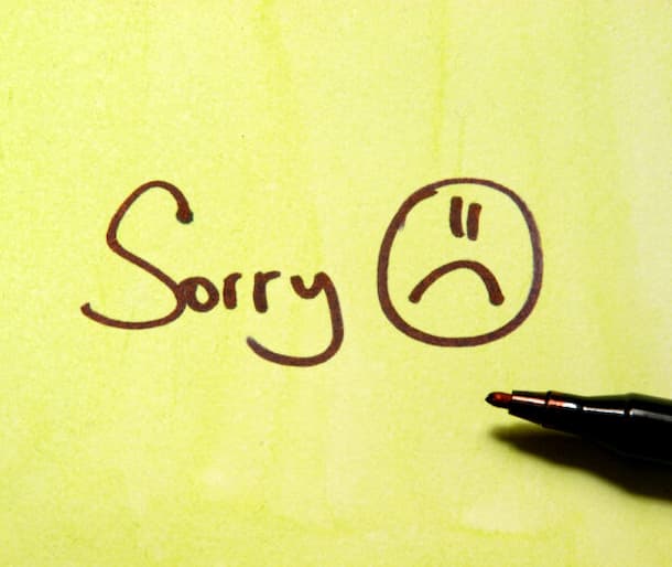chiedere scusa per un comportamento sbagliato